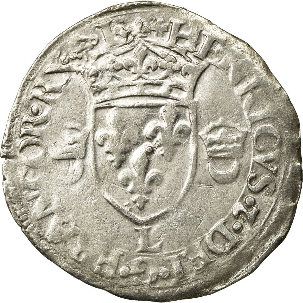 Moneta, Francia, Douzain aux croissants, 1550, Bayonne, BB, Biglione