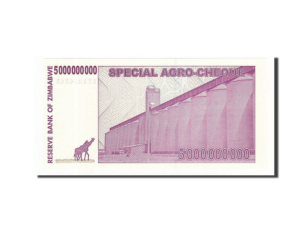 Banknote, Zimbabwe, 5 Billion Dollars, 2008, 2008-05-15, KM:61, UNC(65-70)