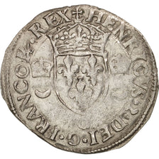 France, Douzain aux croissants, 1550, Poitiers, VF(30-35), Billon, Sombart:4380