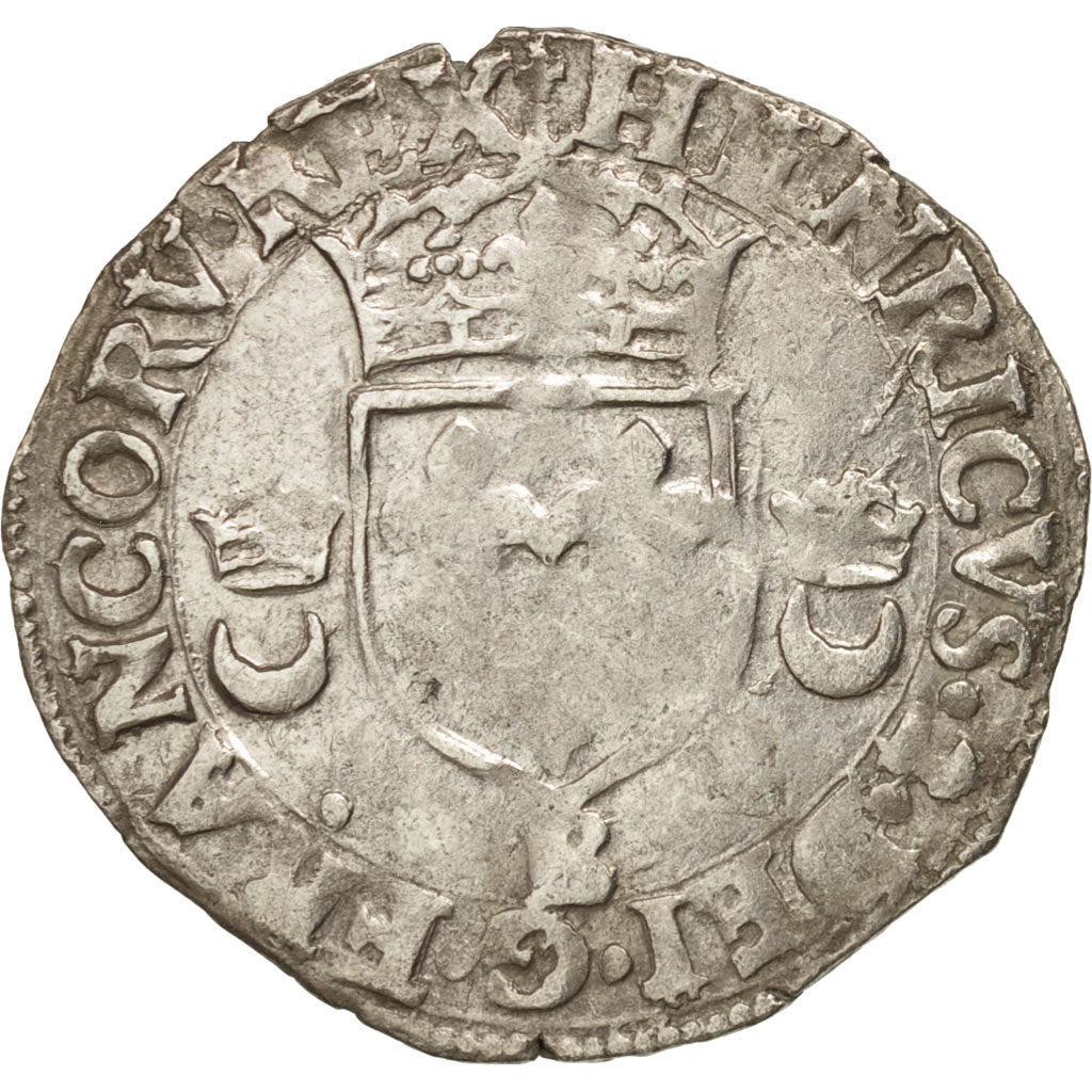 France, Douzain aux croissants, 1551, Rouen, TB, Billon, Sombart:4380