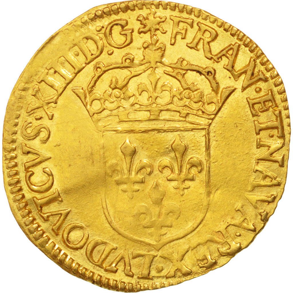 Münze, Frankreich, Louis XIII, Écu d'or, Ecu d'or, 1636, Rouen, SS+, Gold