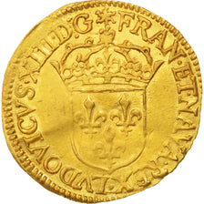 Monnaie, France, Louis XIII, Écu d'or, Ecu d'or, 1636, Rouen, TTB+, Or, KM:51
