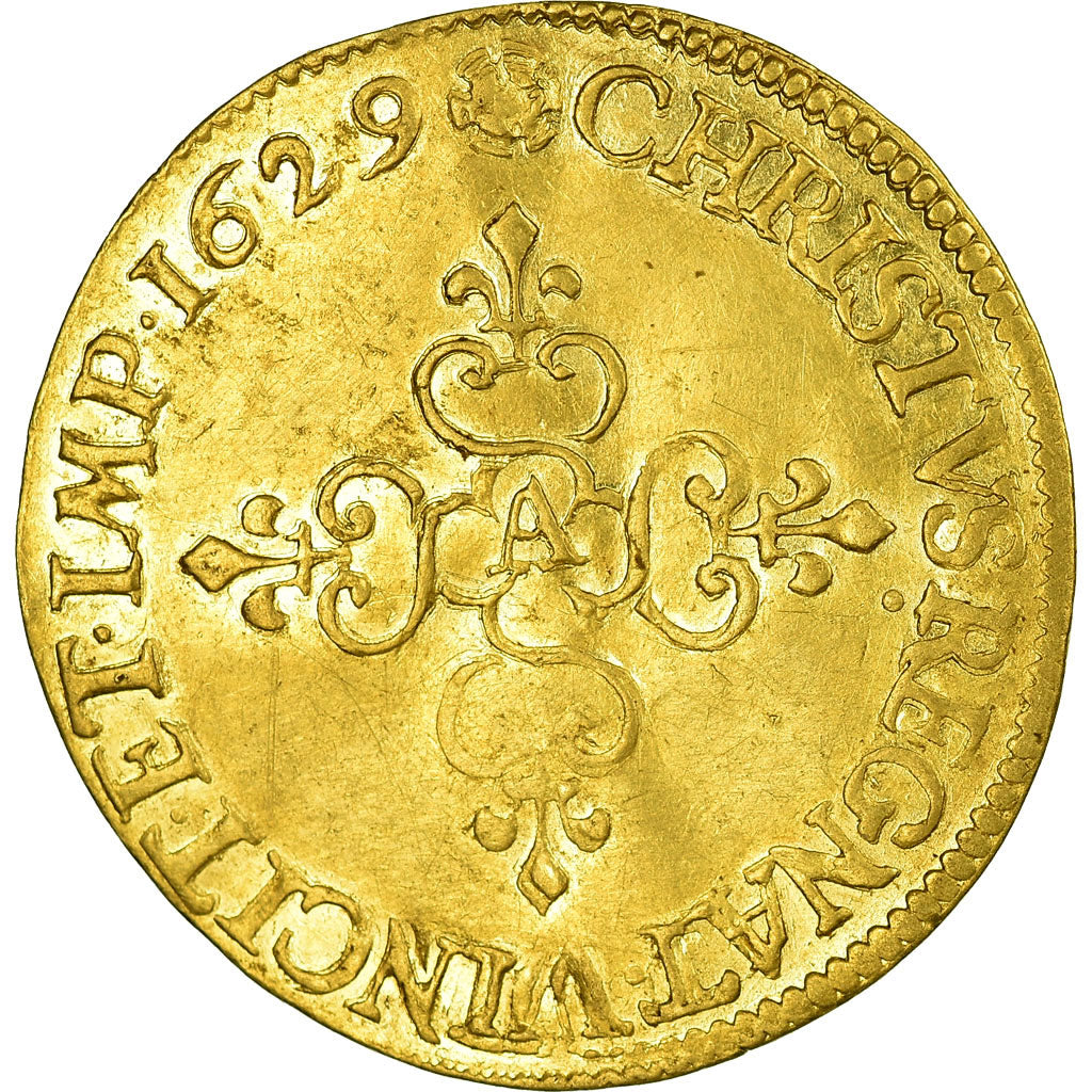 Monnaie, France, Louis XIII, Écu d'or, Ecu d'or, 1629, Paris, TTB+, Or