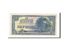 Netherlands Indies, 1/2 Gulden, 1942, KM:122b, Undated, UNC(63)