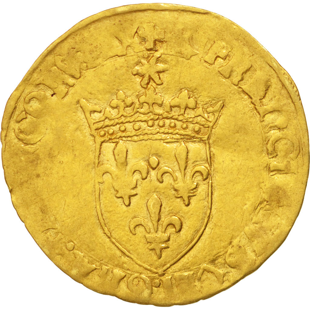 France, François Ist, Écu d'or 5th type, F(12-15), Gold, Duplessy:775var