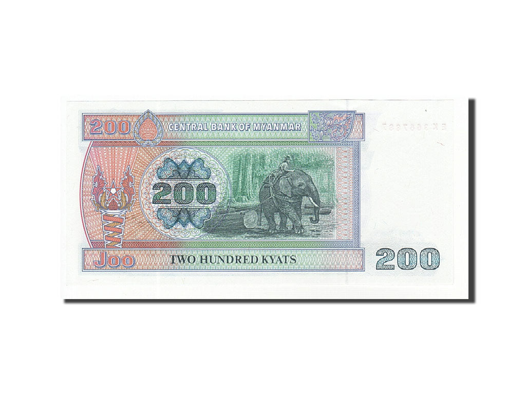 Banknote, Myanmar, 200 Kyats, 1991-1998, Undated, KM:75b, UNC(65-70)
