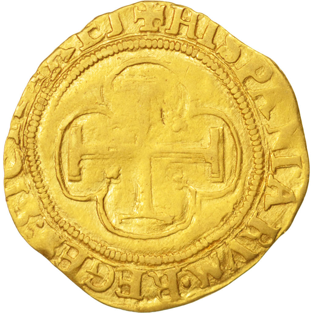Spain, Jane and Charles, 1 Escudo, Toledo, VF(20-25), Gold