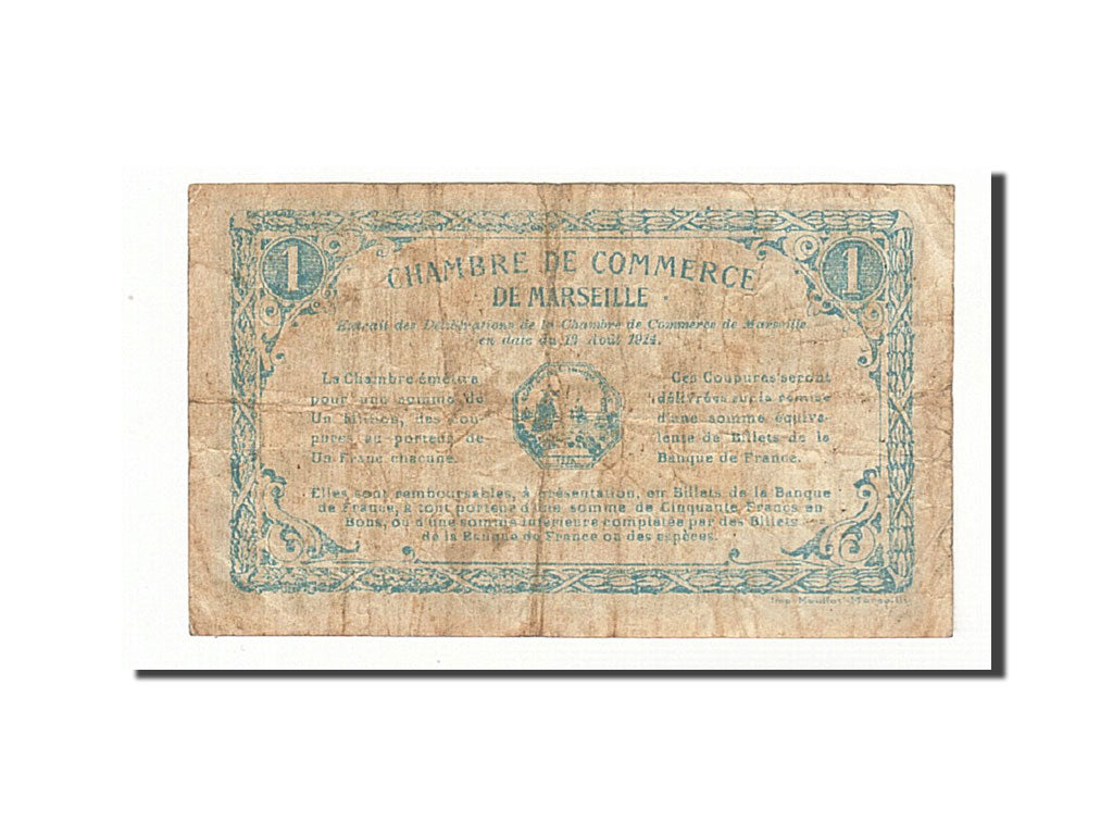 France, Marseille, 1 Franc, 1914, TB, Pirot:79-31