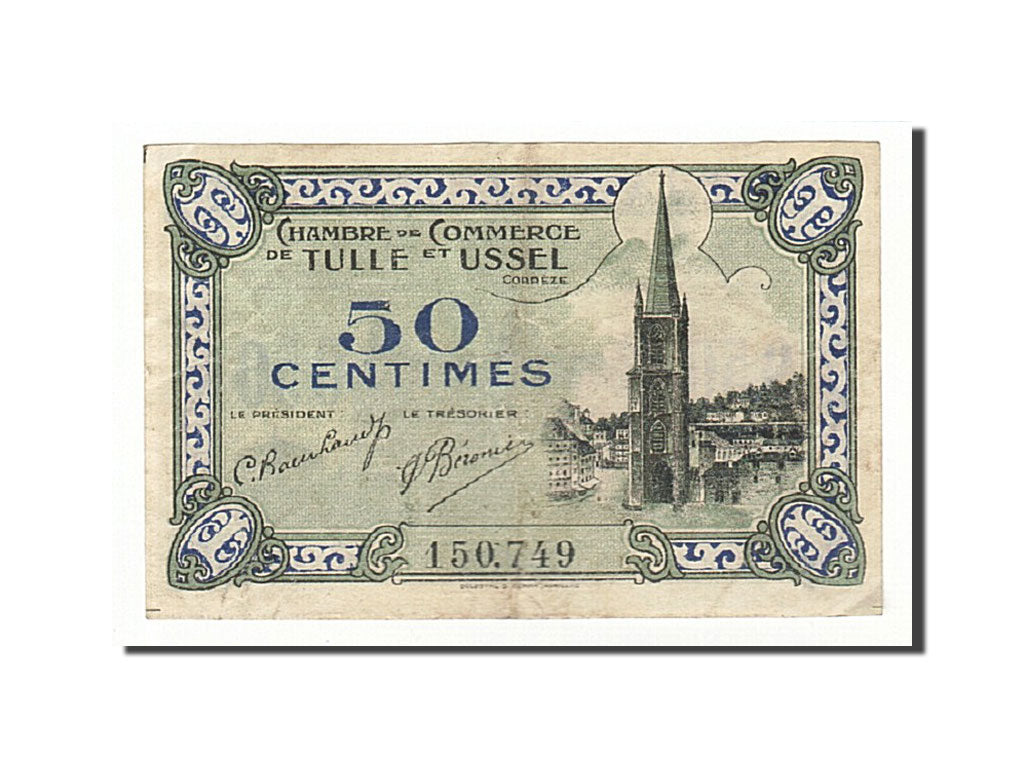 France, Tulle et Ussel, 1 Franc, EF(40-45), Pirot:126-1