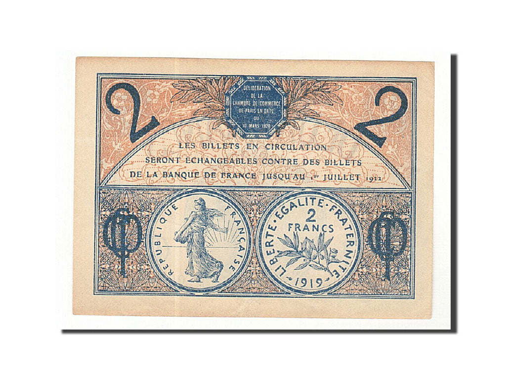 Francia, Paris, 2 Francs, 1920, SPL-, Pirot:97-28