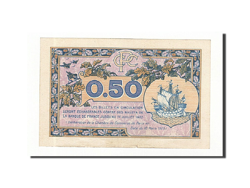 Banknote, Pirot:97-31, 50 Centimes, 1920, France, EF(40-45), Paris