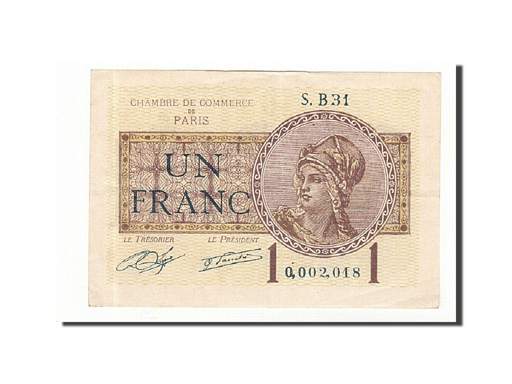Banknote, Pirot:97-23, 1 Franc, 1920, France, AU(50-53), Paris