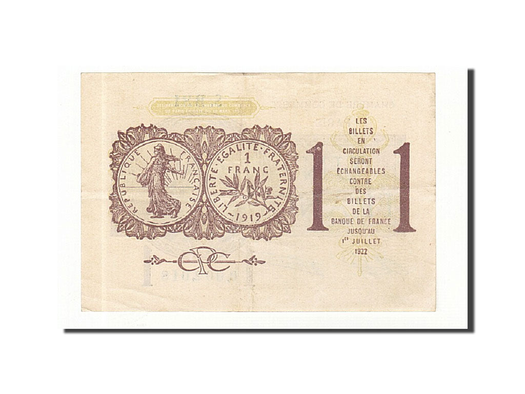 Banknote, Pirot:97-23, 1 Franc, 1920, France, AU(50-53), Paris