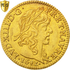 France, Louis XIII, 1/2 Louis d'or, 1642, Paris, PCGS AU58, KM:125