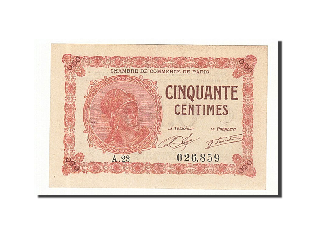 Banknote, Pirot:97-10, 50 Centimes, 1920, France, UNC(60-62), Paris