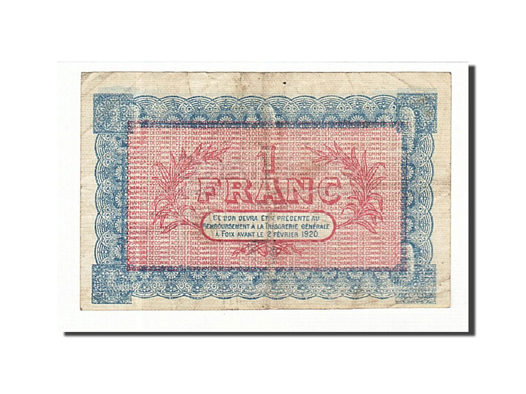 Banknote, Pirot:59-3, 1 Franc, 1915, France, VF(30-35), Foix
