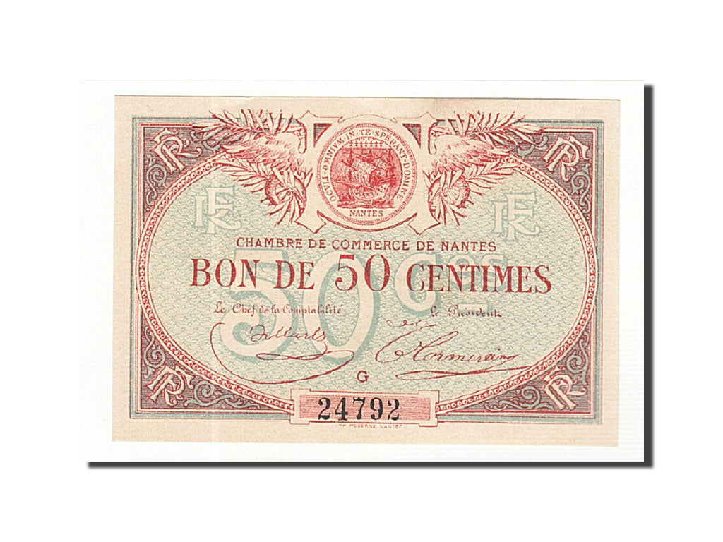 France, Nantes, 50 Centimes, Undated, UNC(63), Pirot:88-3