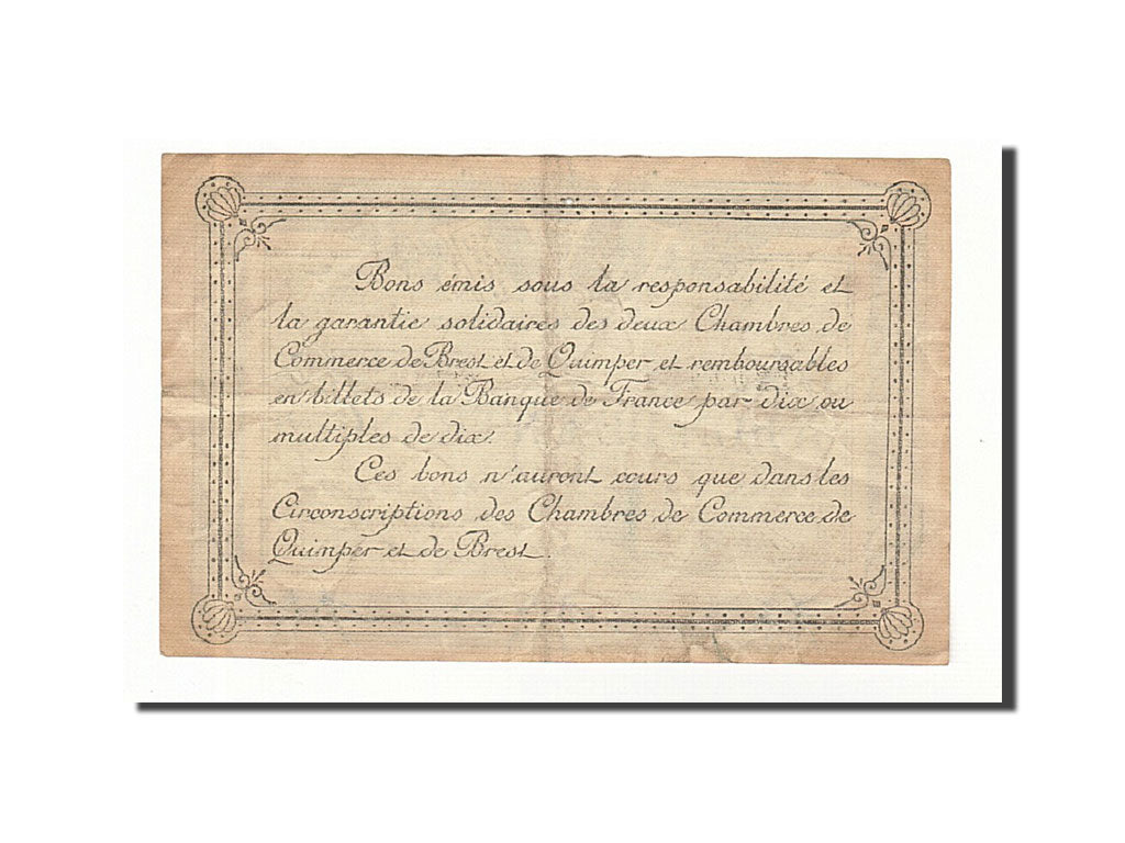 Billet, France, Quimper et Brest, 1 Franc, 1917, TTB, Pirot:104-8