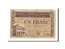 France, Perpignan, 1 Franc, 1917, TB+, Pirot:100-26