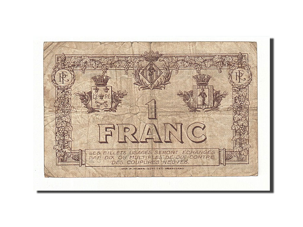 France, Perpignan, 1 Franc, 1917, VF(30-35), Pirot:100-26