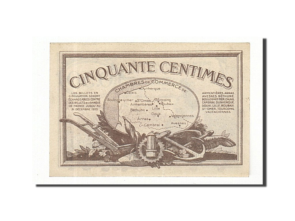 Banknote, Pirot:94-4, 50 Centimes, France, UNC(63), Lille