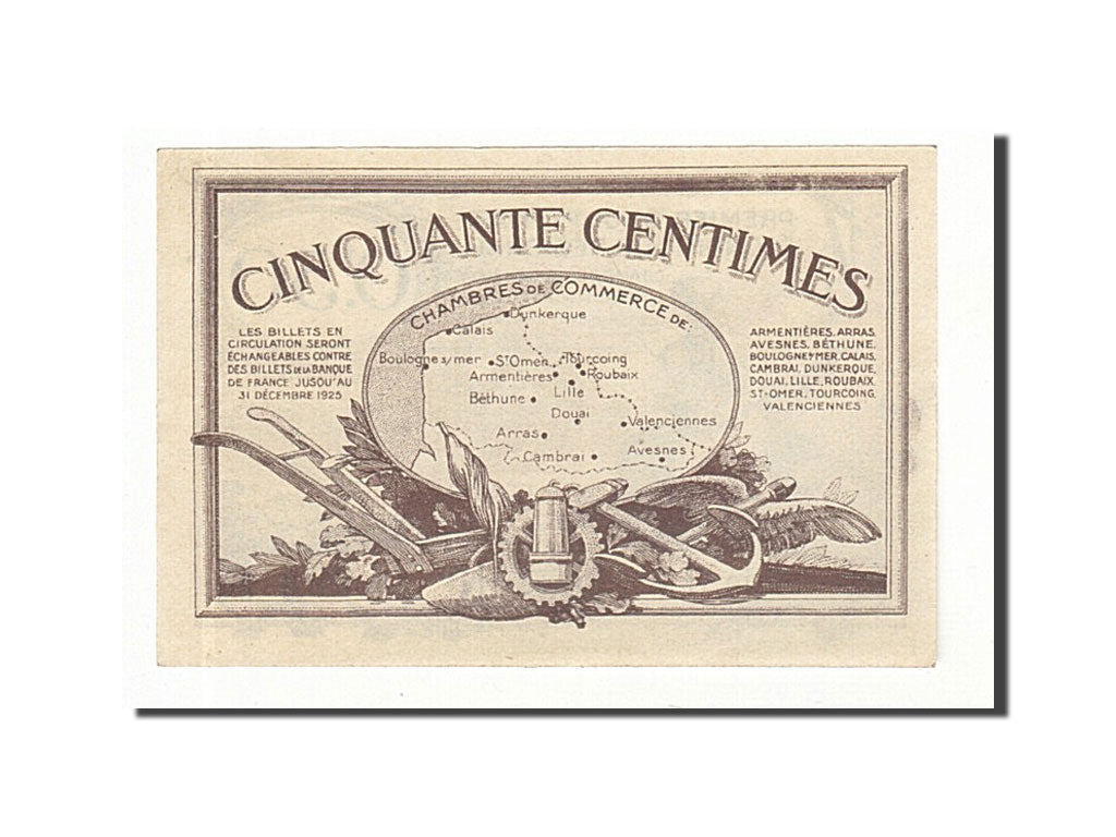 Banknote, Pirot:94-4, 50 Centimes, France, UNC(63), Lille