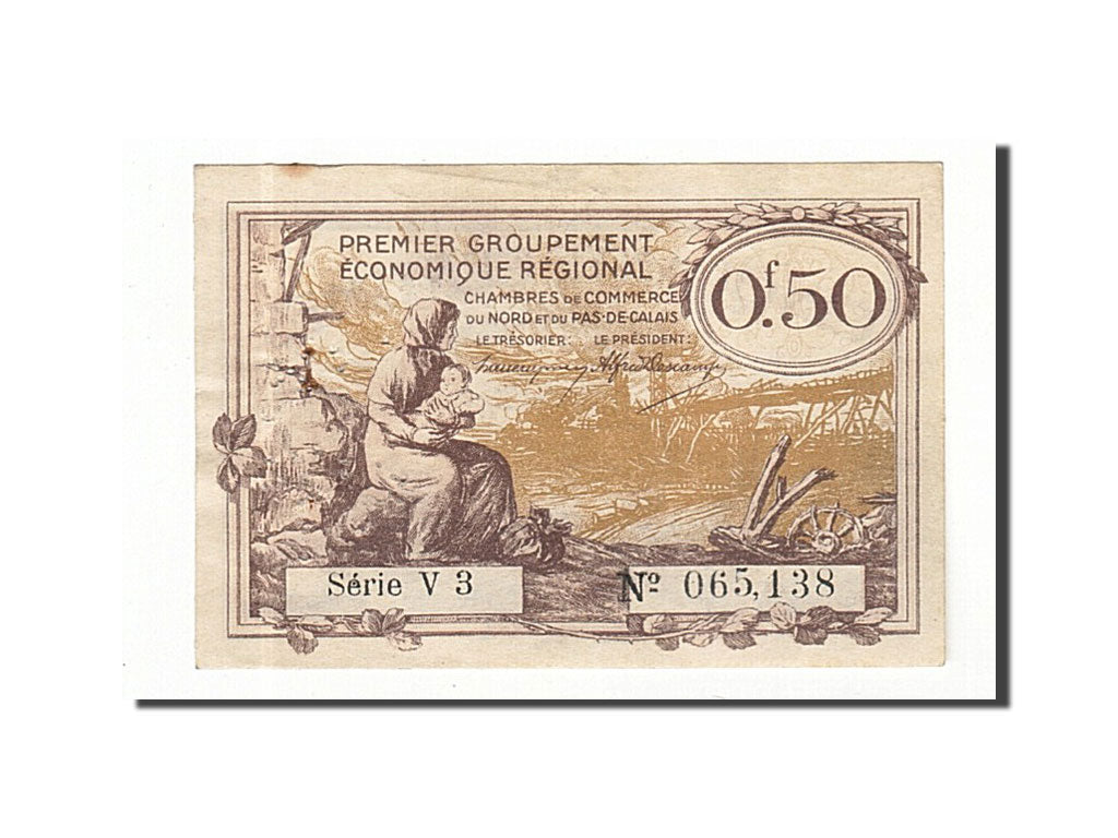 Banconote, Pirot:94-4, BB, Lille, 50 Centimes, Francia