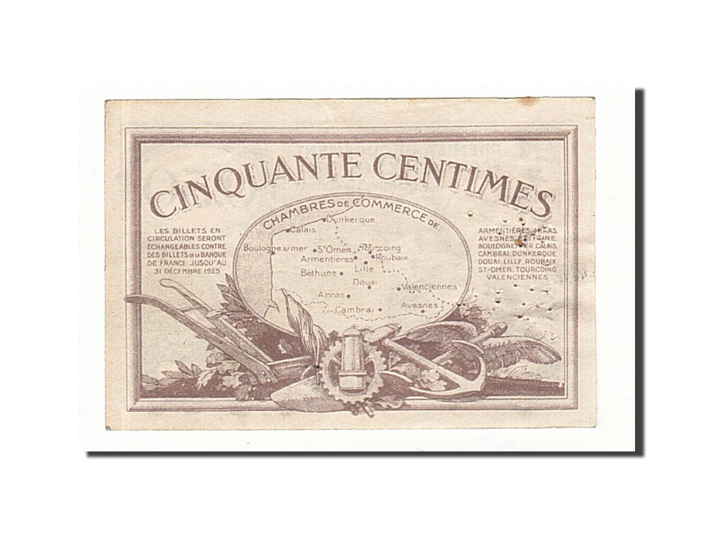 Banconote, Pirot:94-4, BB, Lille, 50 Centimes, Francia