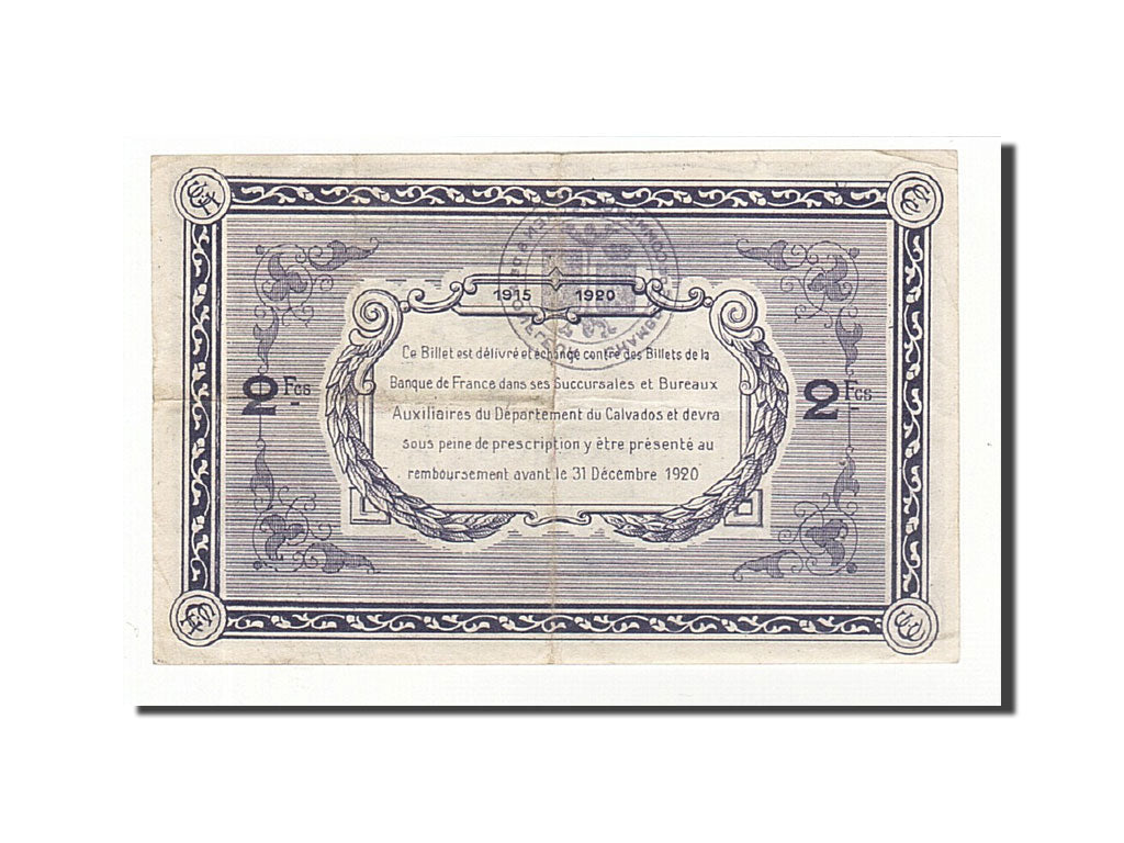 Banknote, Pirot:34-10, 2 Francs, France, EF(40-45), Caen et Honfleur