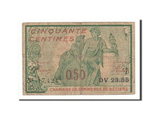 France, Béziers, 50 Centimes, 1916, VF(20-25), Pirot:27-20