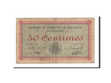 Banknote, Pirot:25-7, 50 Centimes, 1915, France, VF(30-35), Besançon