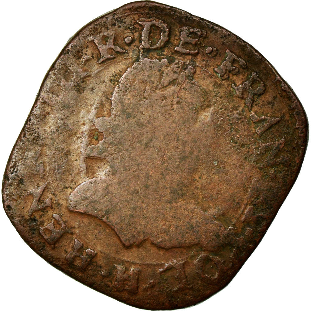 Munten, Frankrijk, Double Tournois, 1579, La Rochelle, ZG+, Koper, Sombart:4044