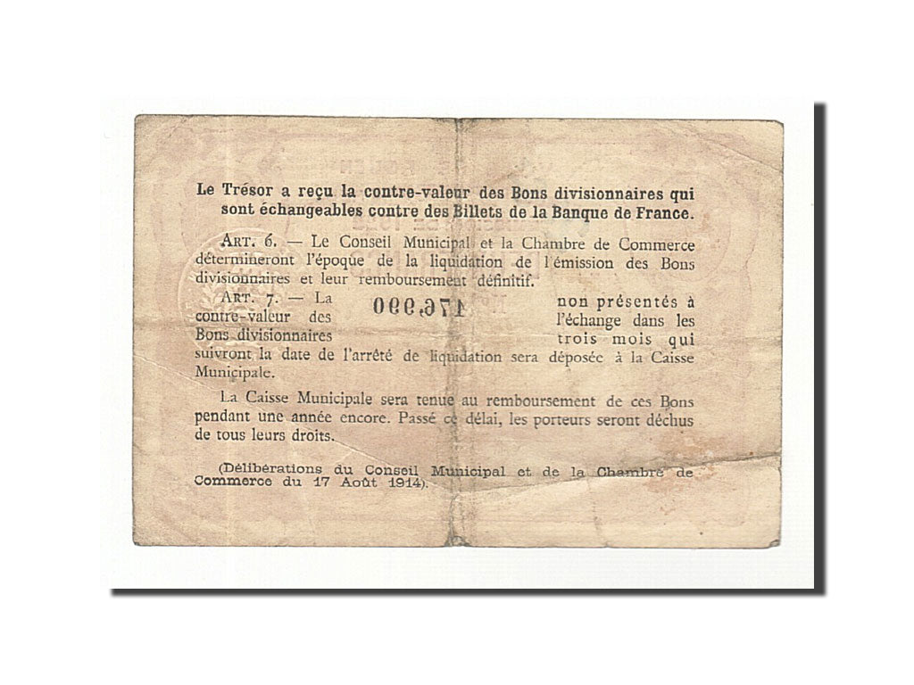 France, Rouen, 2 Francs, 1922, VF(30-35), Pirot:110-69