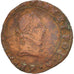France, Double Tournois, 1579, Rennes, VF(20-25), Copper, Sombart:4084