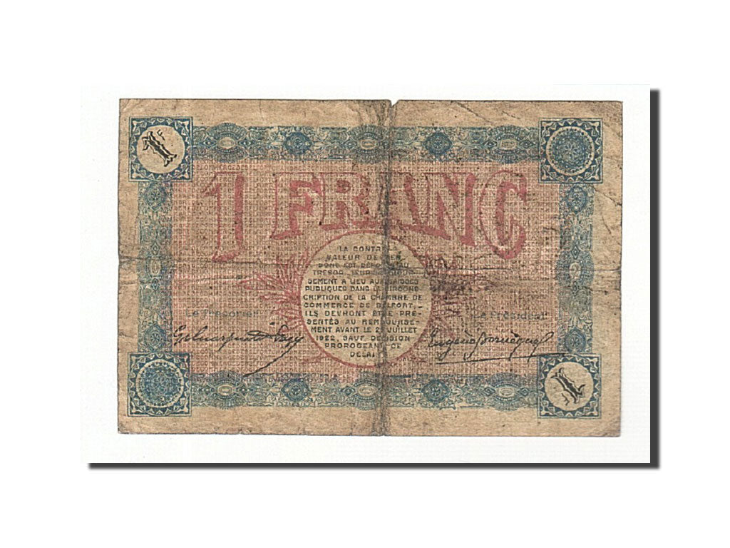 France, Belfort, 1 Franc, 1917, B, Pirot:23-32