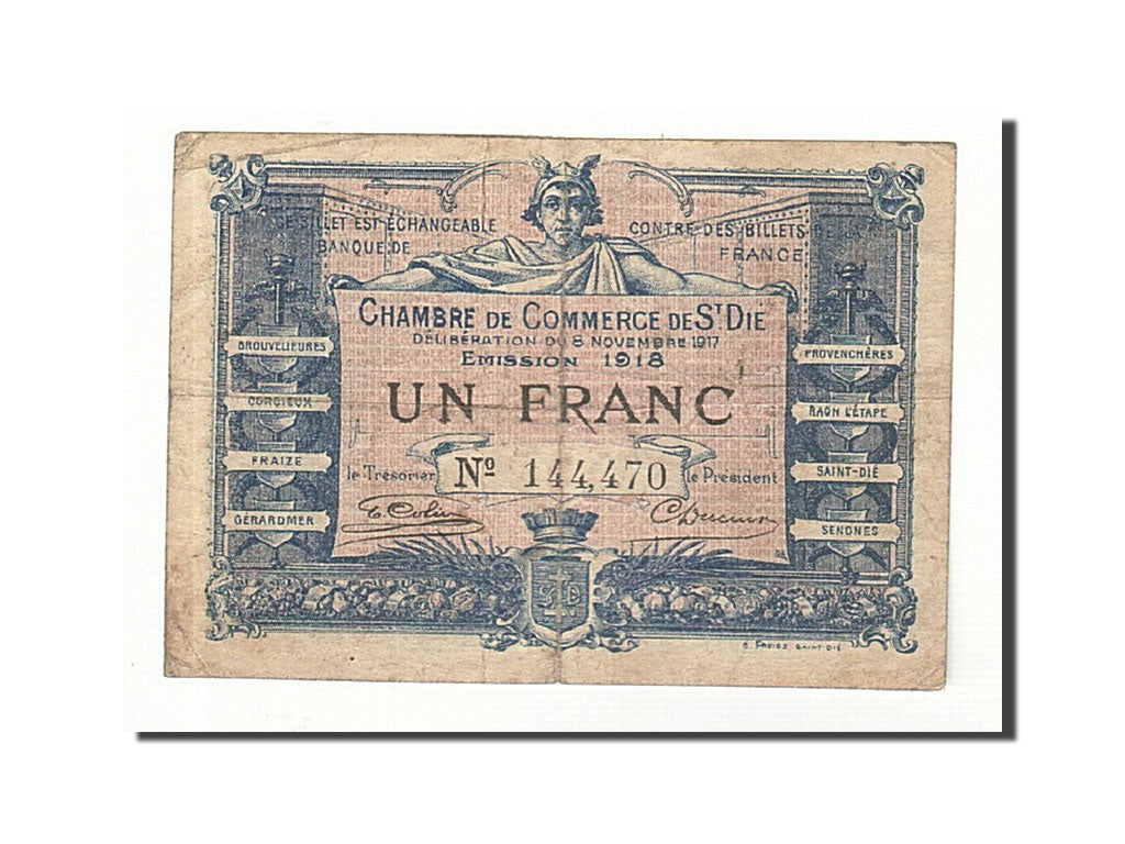 France, Saint-Dié, 1 Franc, 1918, VF(20-25), Pirot:112-11