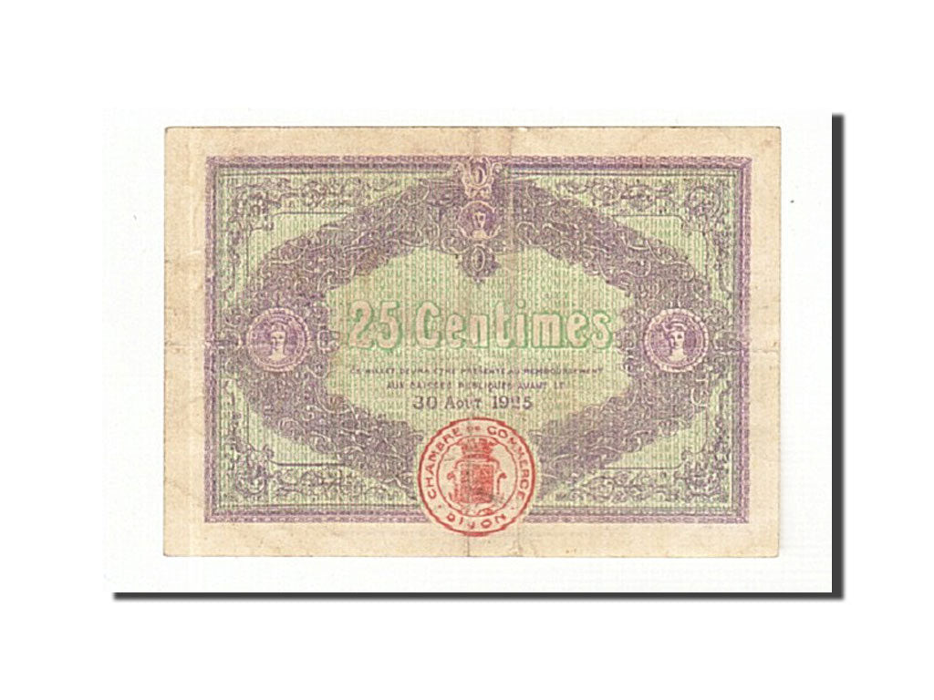 France, Dijon, 25 Centimes, 1920, EF(40-45), Pirot:53-23