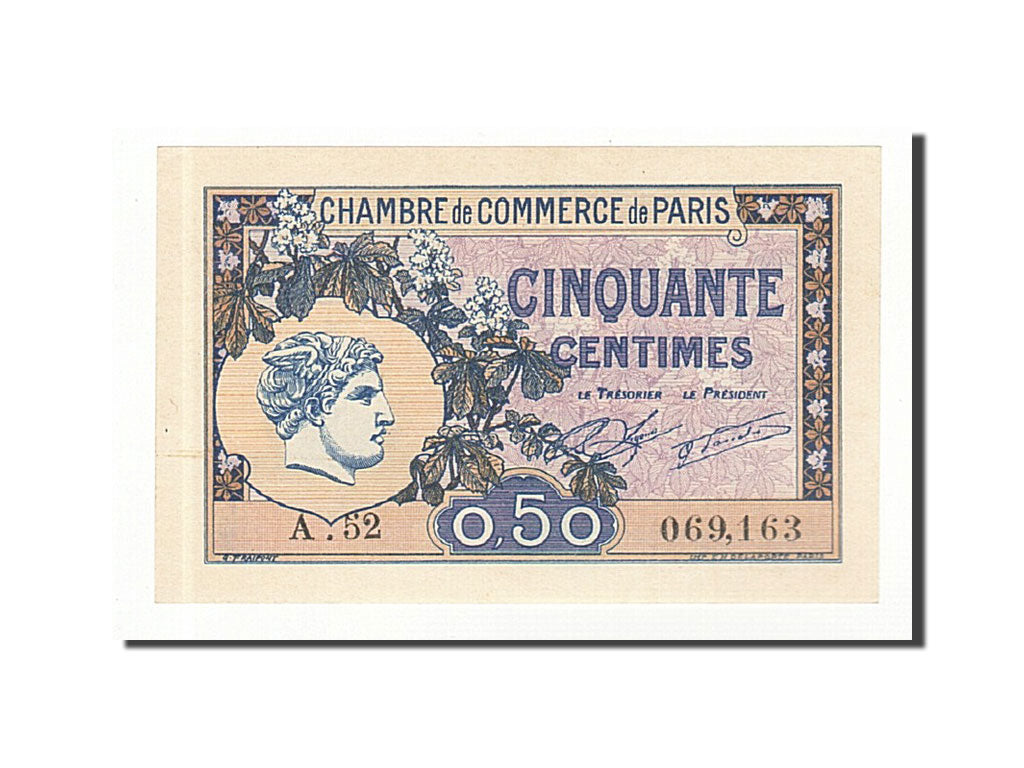 France, Paris, 50 Centimes, 1920, UNC(60-62), Pirot:97-31