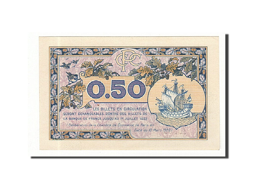 France, Paris, 50 Centimes, 1920, UNC(60-62), Pirot:97-31
