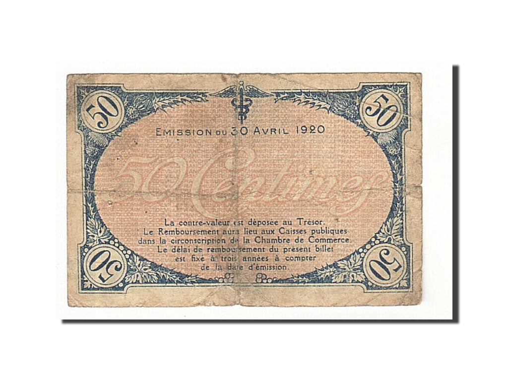 Frankreich, Villefranche-sur-Saône, 50 Centimes, 1920, VF(20-25), Pirot:129-11