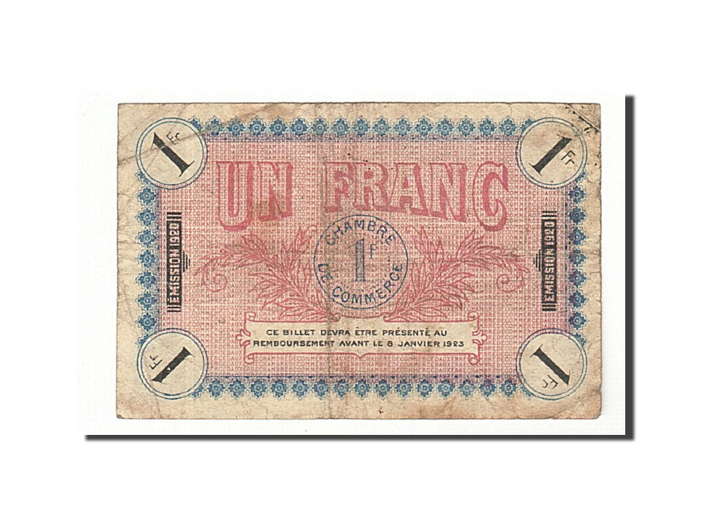 France, Auxerre, 1 Franc, 1920, VF(20-25), Pirot:17-22