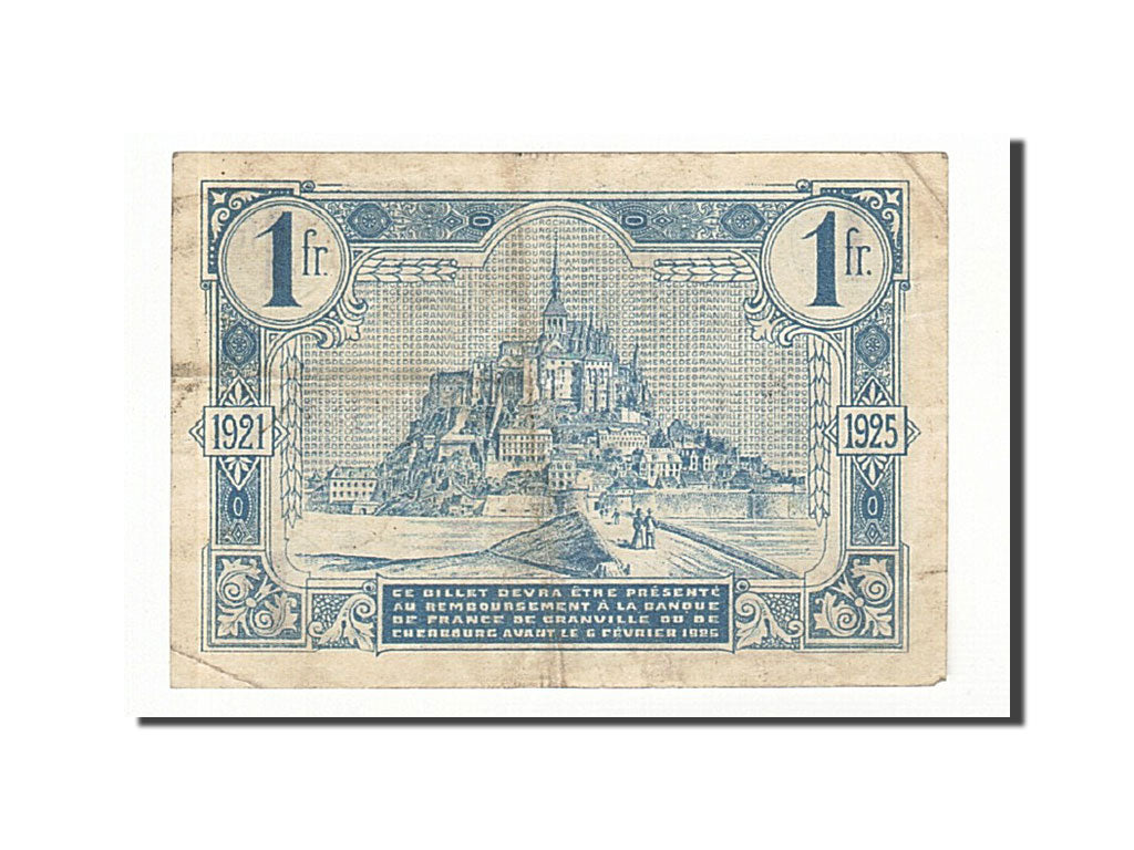 Biljet, Pirot:61-8, 1 Franc, 1921, Frankrijk, TTB, Granville et Cherbourg