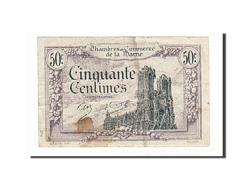 Billet, France, Reims, 50 Centimes, 1920, TB+, Pirot:43-1