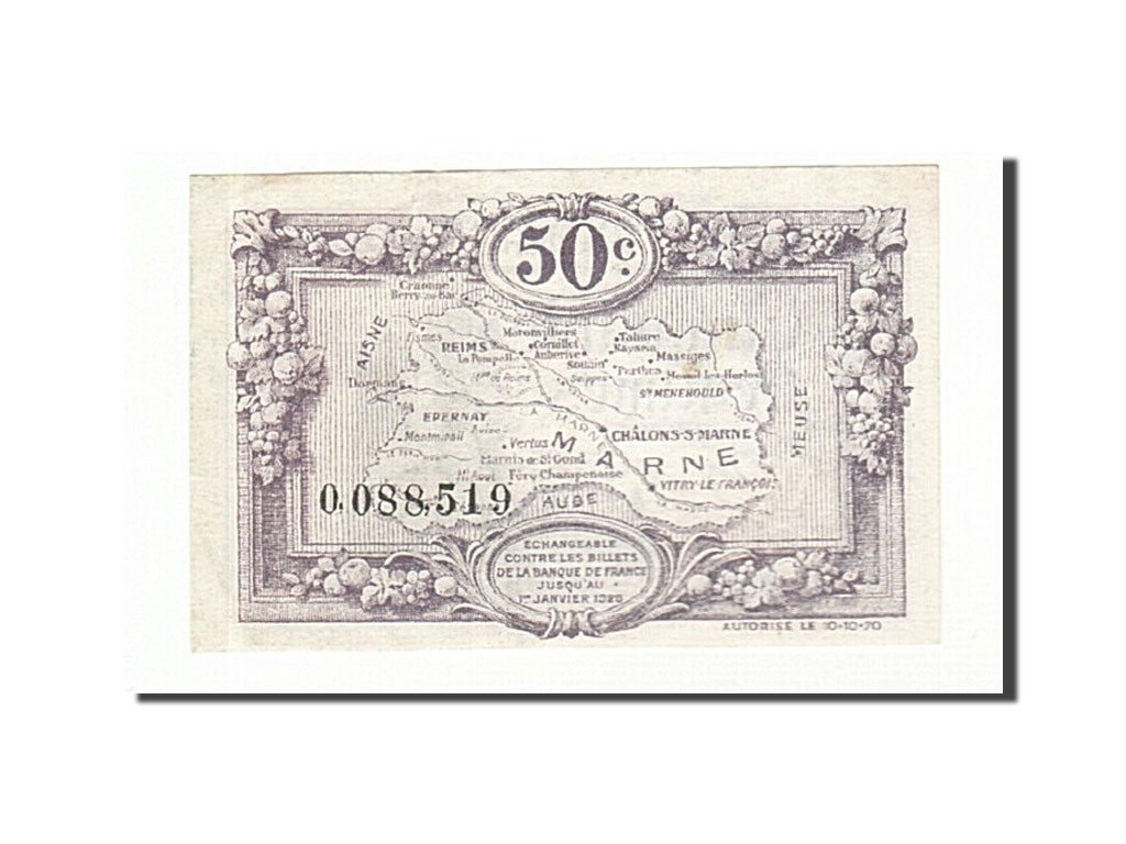 France, Reims, 50 Centimes, 1920, UNC(60-62), Pirot:43-1