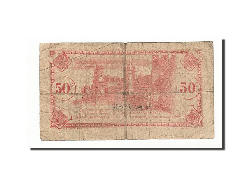 France, Carcassonne, 50 Centimes, 1917, VF(20-25), Pirot:38-11