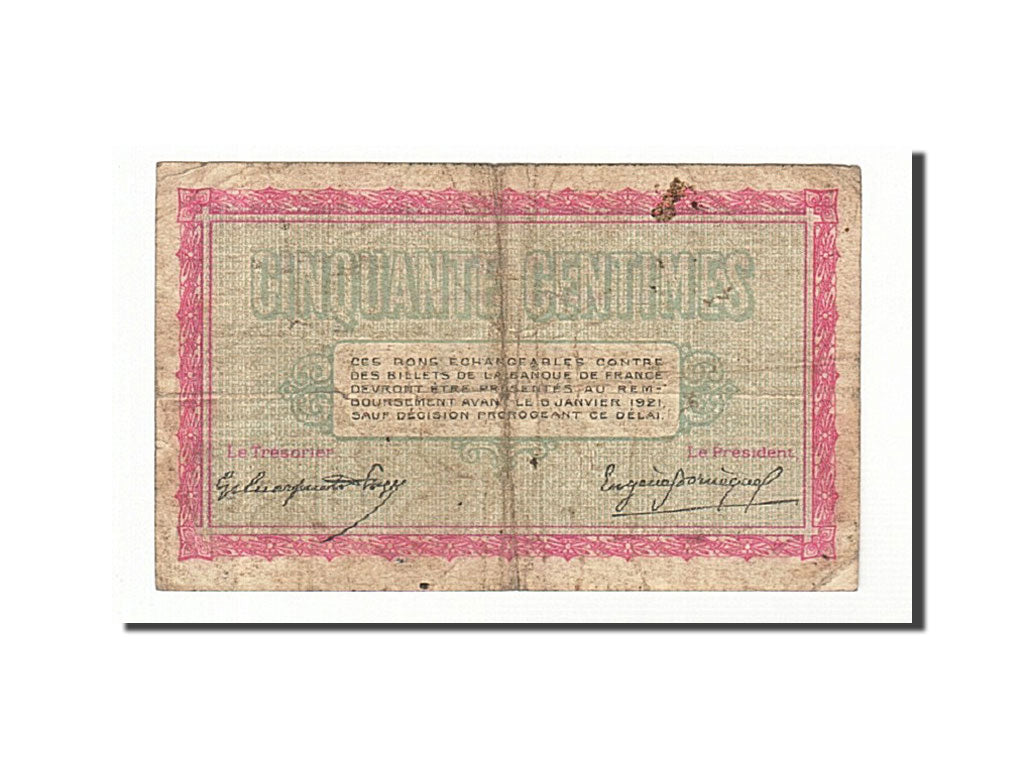 Francia, Belfort, 50 Centimes, 1916, MB, Pirot:23-17