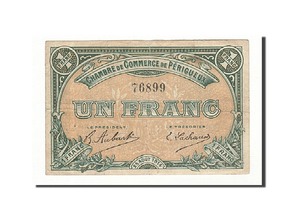 Banknote, Pirot:98-4, 1 Franc, 1914, France, EF(40-45), Perigueux