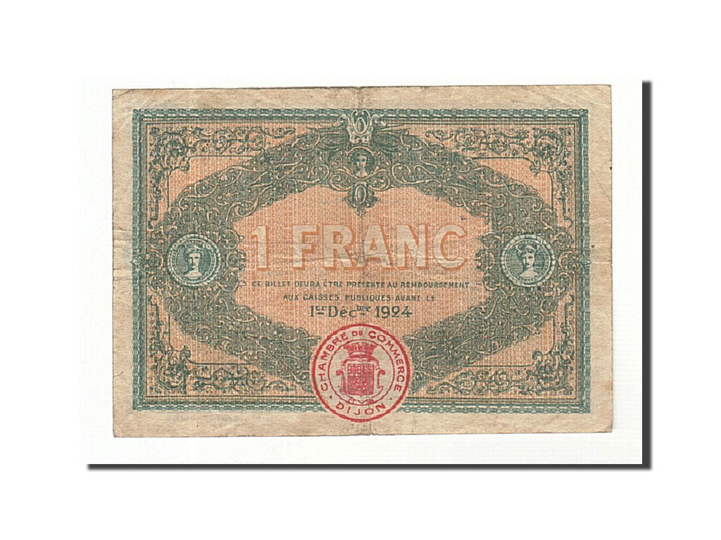 France, Dijon, 1 Franc, 1919, EF(40-45), Pirot:53-20