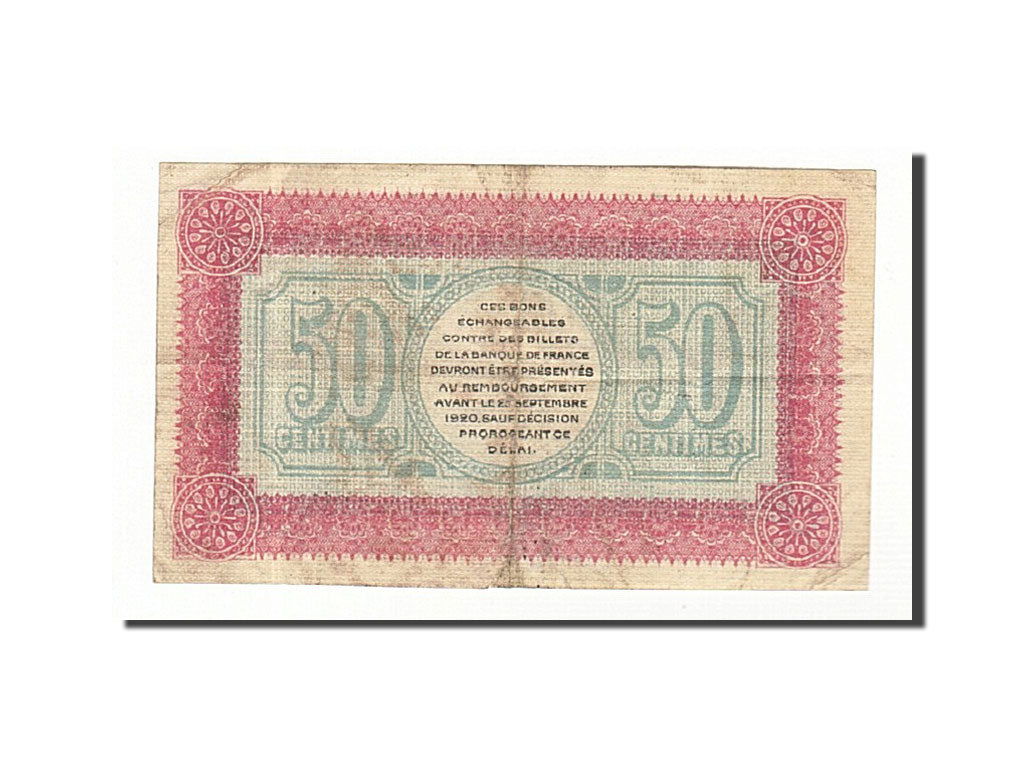 Banconote, Pirot:76-13, BB, Lure, 50 Centimes, 1915, Francia