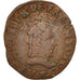 France, Double Tournois, 1581, Angers, VF(30-35), Copper, Sombart:4008